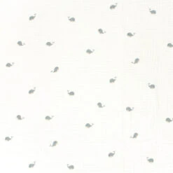 Whale Print Double Gauze Fabric - Soft 100% Cotton Muslin