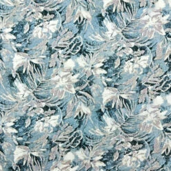 Ocean Breeze Bloom Floral Linen Viscose Fabric for Summer Apparel
