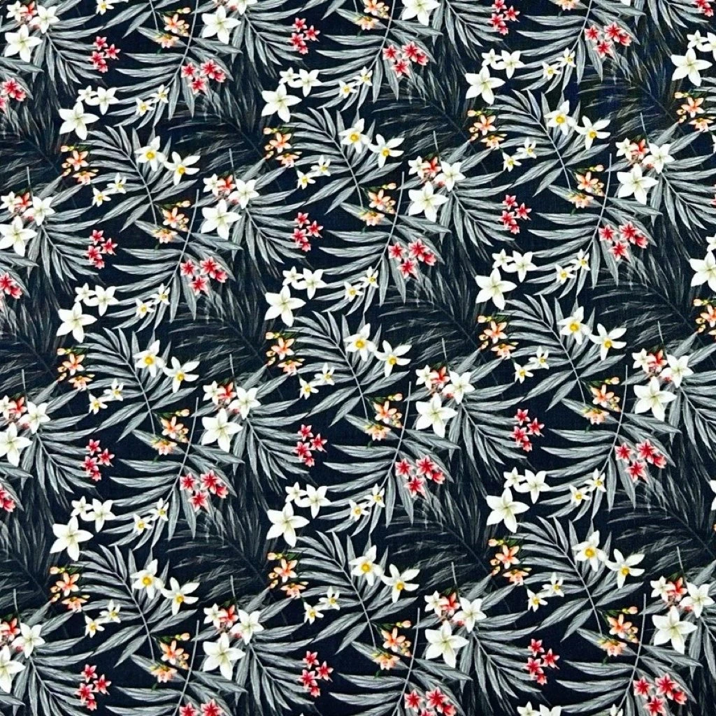 Rose & Hubble Tropical Floral Cotton Poplin Fabric 3 Rose & Hubble Tropical Floral Cotton Poplin Fabric - Image 3