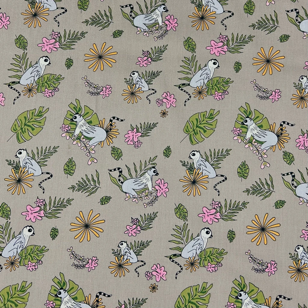 Lemur Blossom Print Cotton Poplin Fabric - Oeko-Tex Certified Dressmaking Cotton 5 Lemur Blossom Print Cotton Poplin Fabric - Oeko-Tex Certified Dressmaking Cotton - Image 5