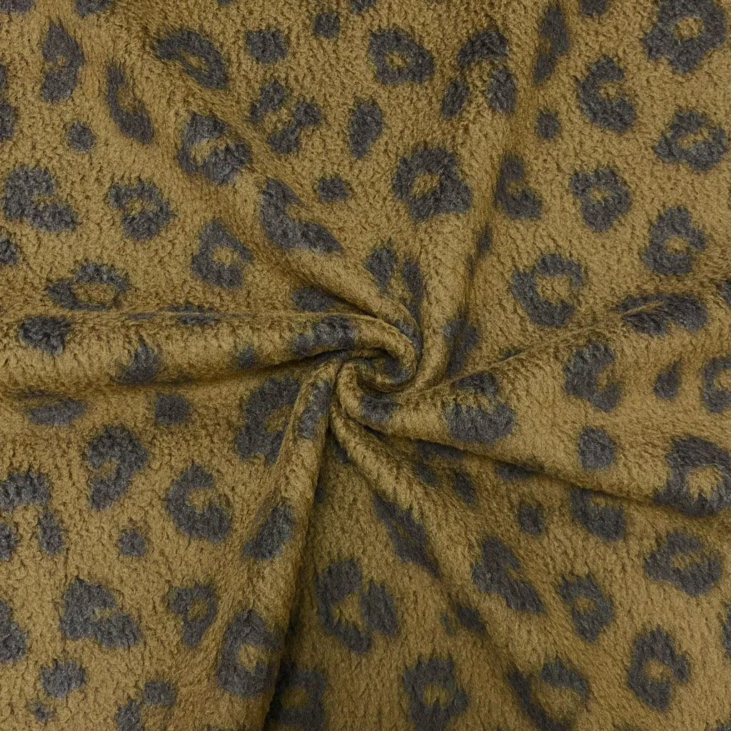 Premium Leopard Print Sherpa Faux Fur Fabric - 320gsm Heavyweight Fleece 3 Premium Leopard Print Sherpa Faux Fur Fabric - 320gsm Heavyweight Fleece - Image 3