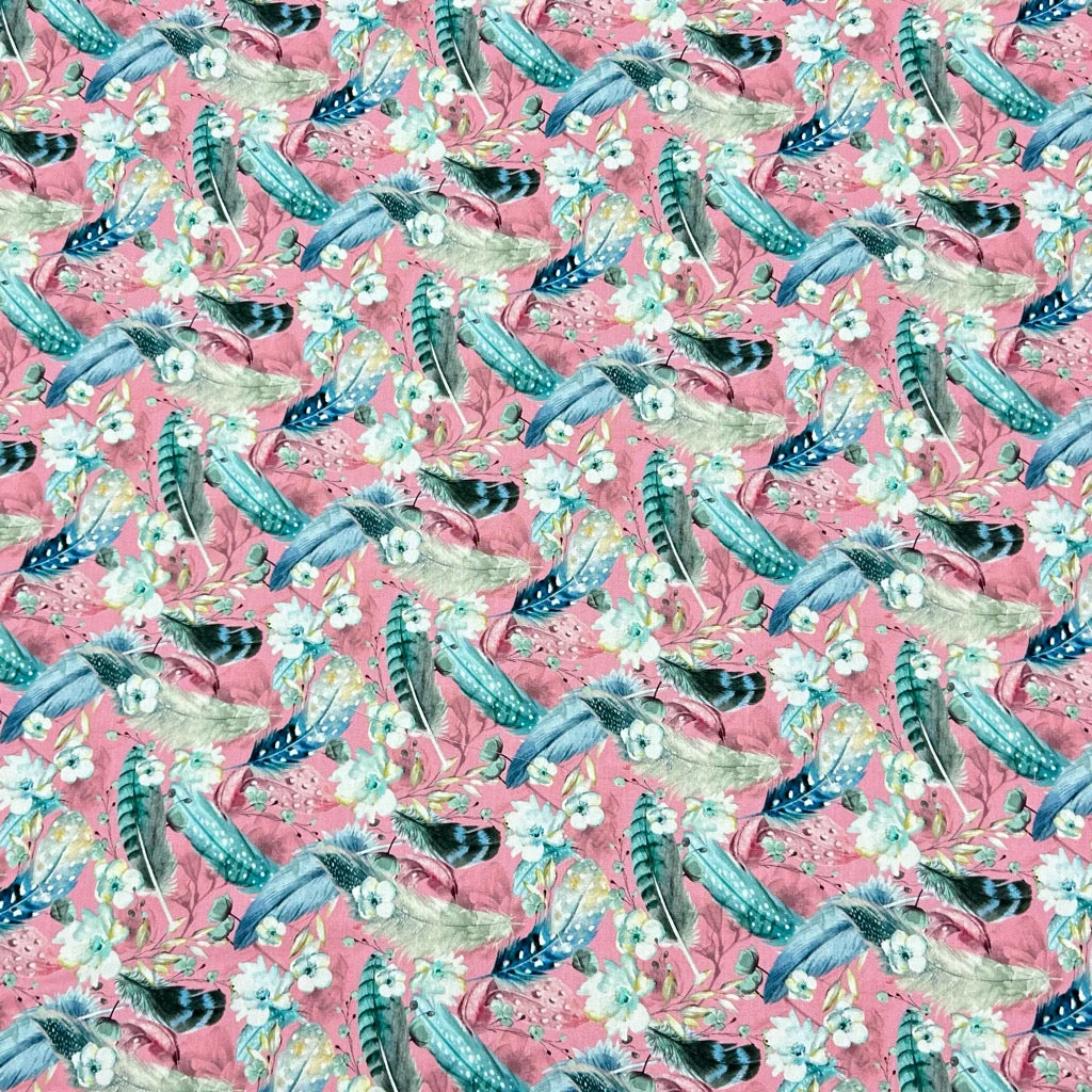Rose & Hubble Feathers and Flowers Cotton Poplin Fabric - Oeko-Tex Certified 7 Rose & Hubble Feathers and Flowers Cotton Poplin Fabric - Oeko-Tex Certified - Image 7