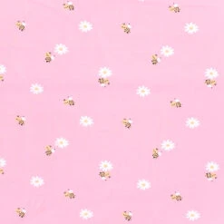 Honeybee Blossom Cotton Jersey Fabric - Oeko-Tex Certified Stretch Material