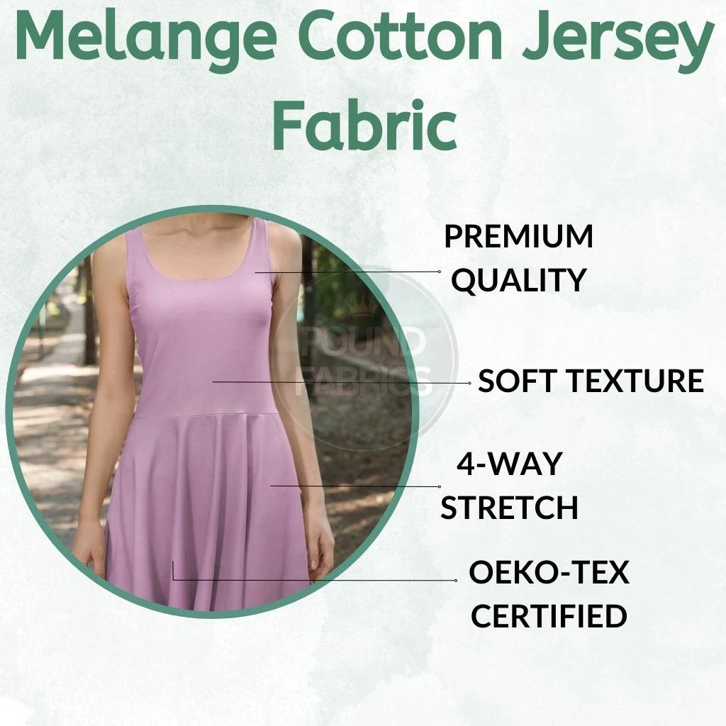 Melange Cotton Jersey Fabric | Oeko-Tex Certified 4-Way Stretch Material 2 Melange Cotton Jersey Fabric | Oeko-Tex Certified 4-Way Stretch Material - Image 2