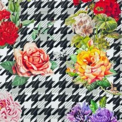 Premium Floral & Houndstooth Viscose Challis Fabric for Summer Dressmaking