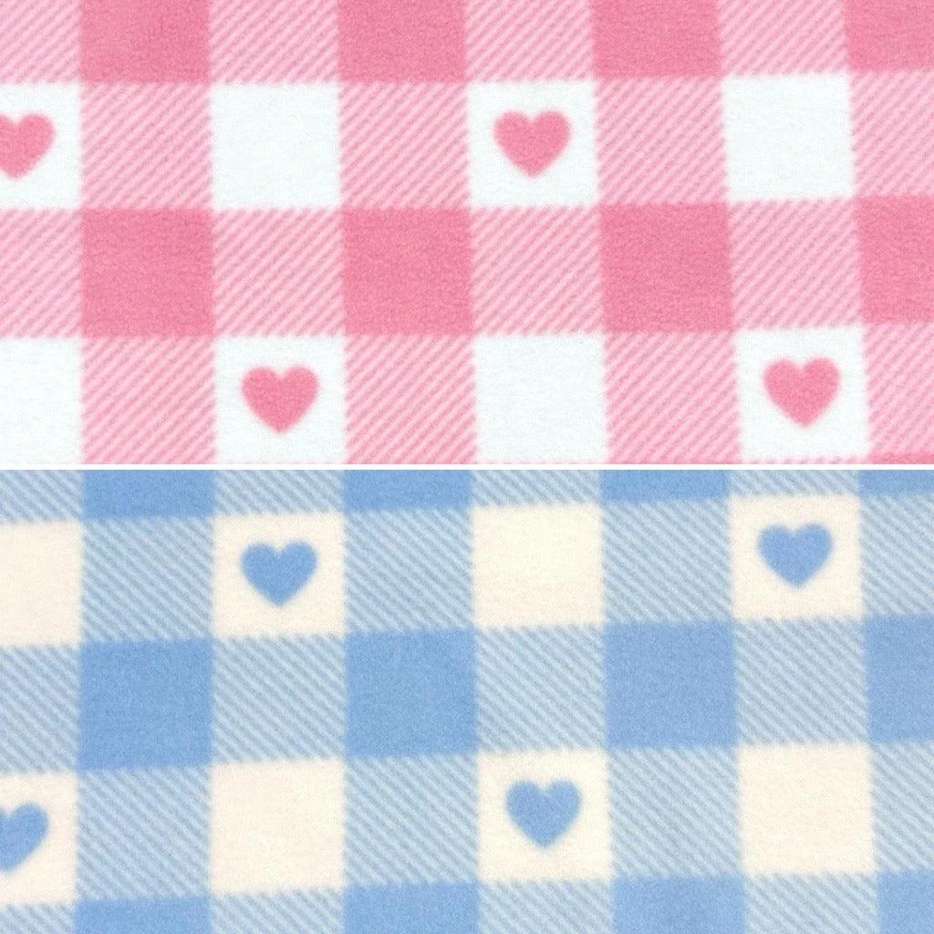 Hearts In Squares Checkered Anti Pill Polar Fleece Fabric 1 Hearts In Squares Checkered Anti Pill Polar Fleece Fabric