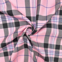 Pink Checkered Suiting Fabric | Premium Plaid for Tailoring & Business Wear