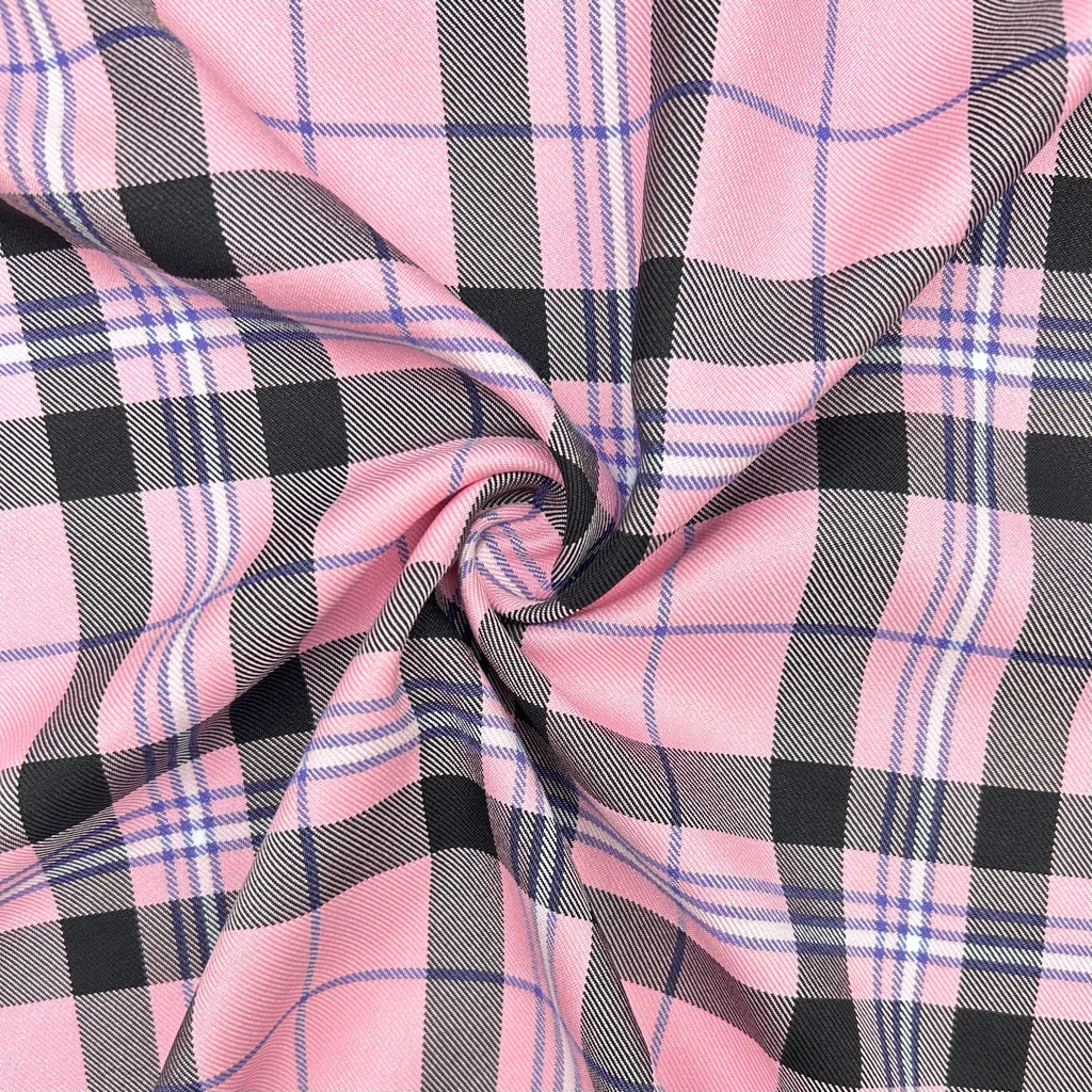 Pink Checkered Suiting Fabric | Premium Plaid for Tailoring & Business Wear 1 Pink Checkered Suiting Fabric | Premium Plaid for Tailoring & Business Wear