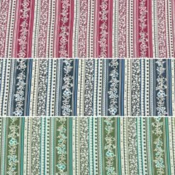 Premium Floral Stripes Viscose Challis Fabric - 100% Rayon Dressmaking Material