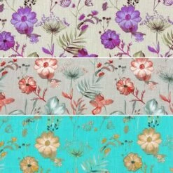 Tropical Print Cotton Linen Fabric - Spring Time Dressmaking Material
