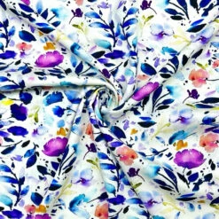 Purple Floral Stretch Viscose Twill Fabric - Premium Dressmaking Material 5 Purple Floral Stretch Viscose Twill Fabric - Premium Dressmaking Material -Pound Fabrics Sale Store 3DCC5460 27B5 4EEE A870 43E7ABDB9FA9