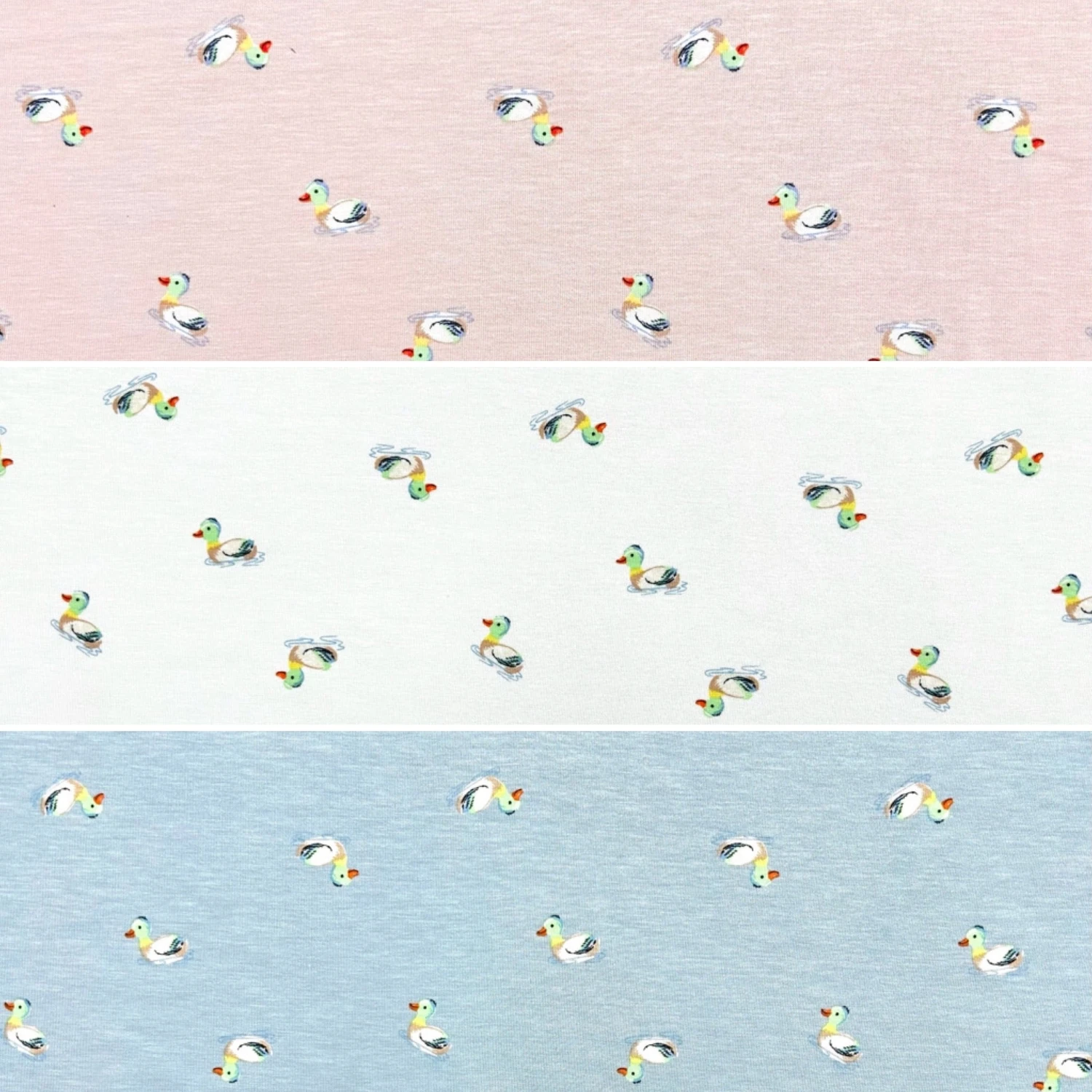 Little Quacks Bamboo Cotton Jersey Fabric - Duck Print Oeko-Tex 1 Little Quacks Bamboo Cotton Jersey Fabric - Duck Print Oeko-Tex