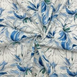 White Sketched Floral Cotton Linen Blend Fabric for Dressmaking -Pound Fabrics Sale Store 40E7FE28 53FB 44DB BDF6 CACC238D5318