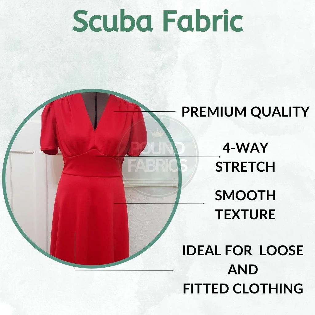 Premium Plain Scuba Fabric - Heavyweight 4-Way Stretch Double Knit 2 Premium Plain Scuba Fabric - Heavyweight 4-Way Stretch Double Knit - Image 2