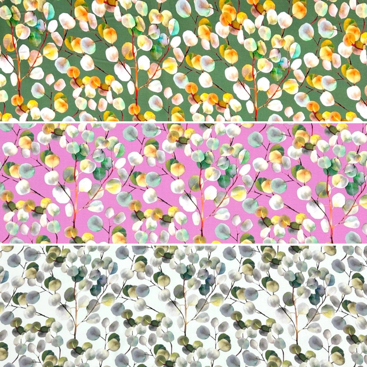 Viscose Satin Fabric Leaf Print - Premium Soft Floral Dressmaking Material 1 Viscose Satin Fabric Leaf Print - Premium Soft Floral Dressmaking Material