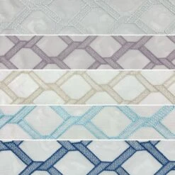 Extra Wide Checkered Embroidery Voile Fabric - Premium Sheer Curtain Netting