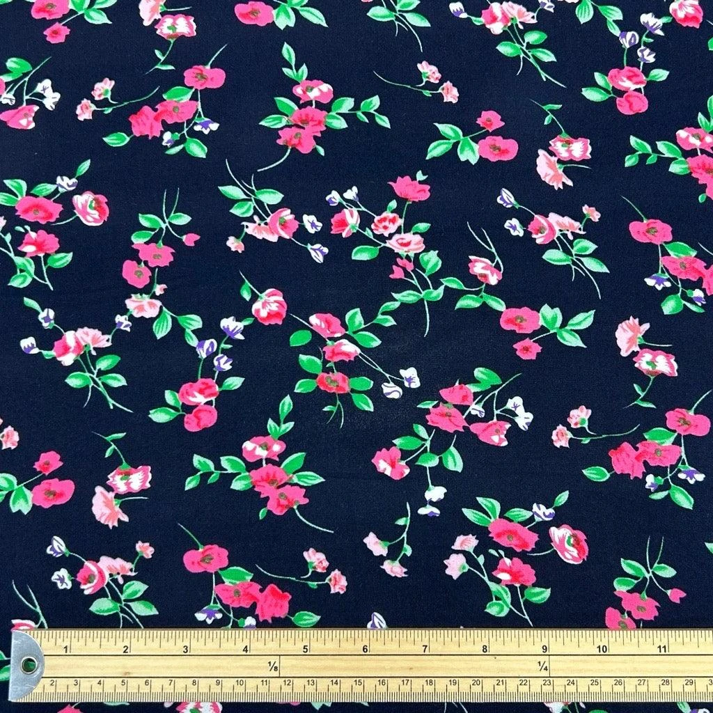 Floral Viscose Challis Fabric - Premium Soft Rayon for Dressmaking 2 Floral Viscose Challis Fabric - Premium Soft Rayon for Dressmaking - Image 2