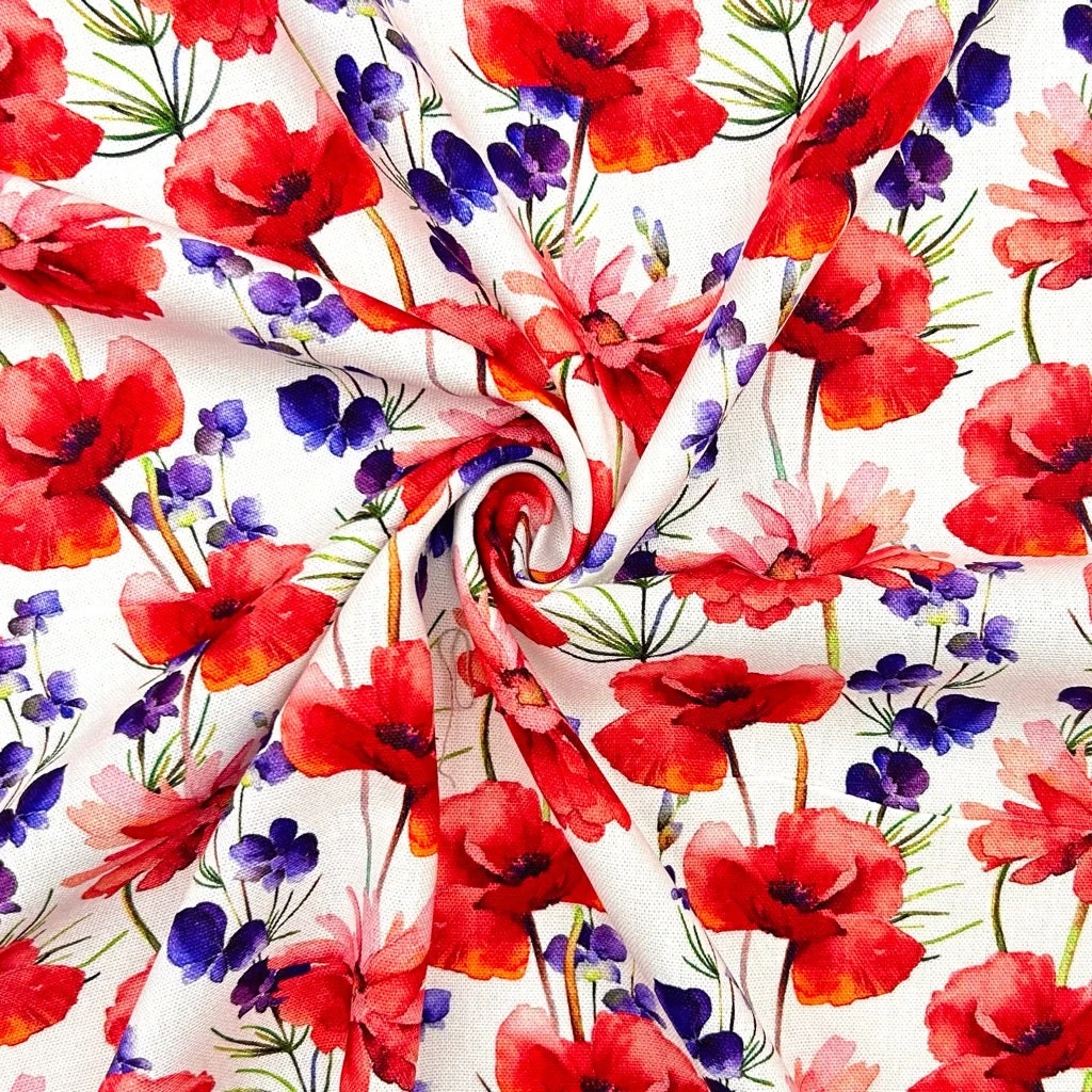 Floral Fiesta Linen Viscose Fabric - Digital Print Summer Dressmaking 3 Floral Fiesta Linen Viscose Fabric - Digital Print Summer Dressmaking - Image 3