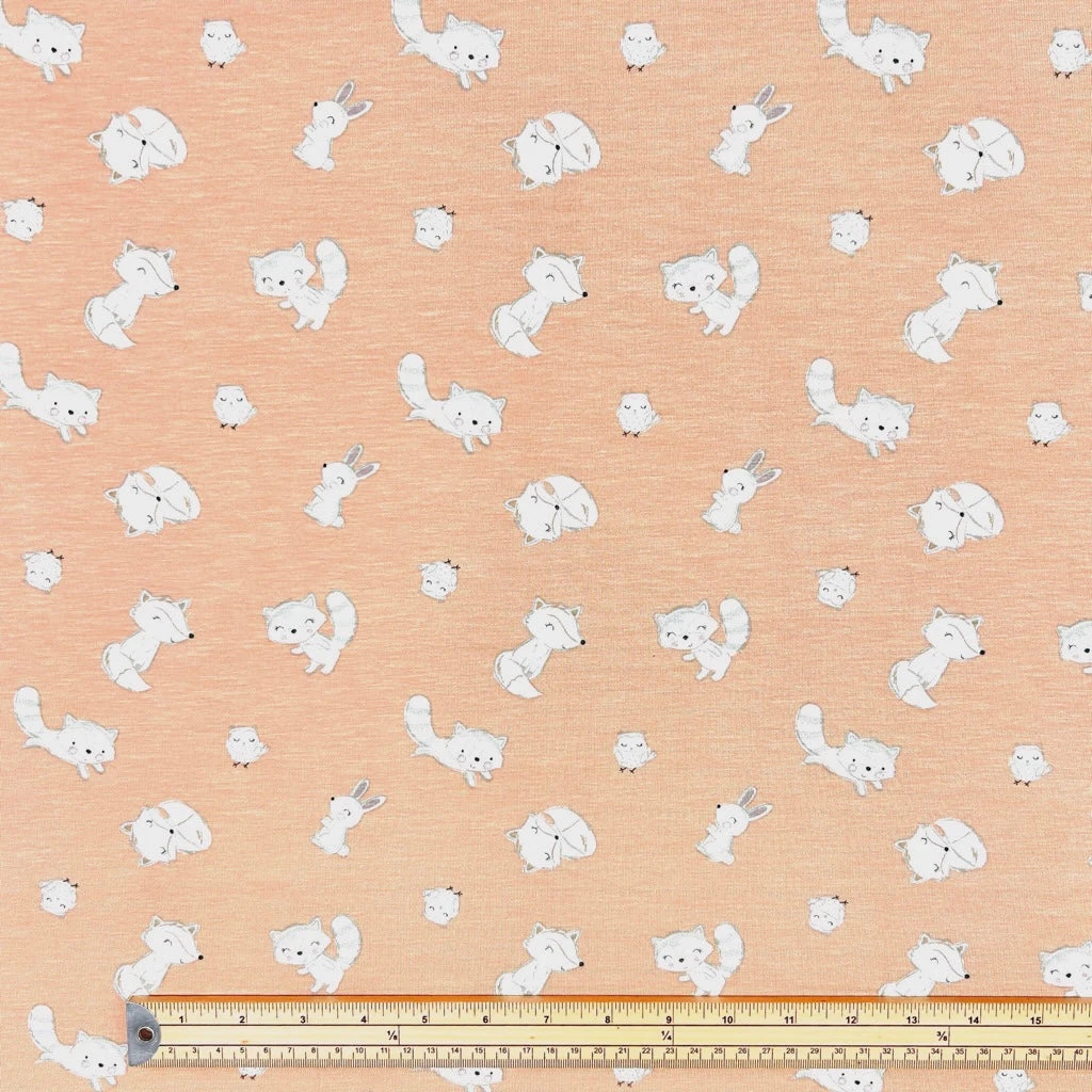 Woodland Animals Bamboo Cotton Jersey Fabric - Soft 4-Way Stretch Knit 2 Woodland Animals Bamboo Cotton Jersey Fabric - Soft 4-Way Stretch Knit - Image 2