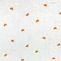 Croissant Print Double Gauze 100% Cotton Fabric - Soft & Breathable