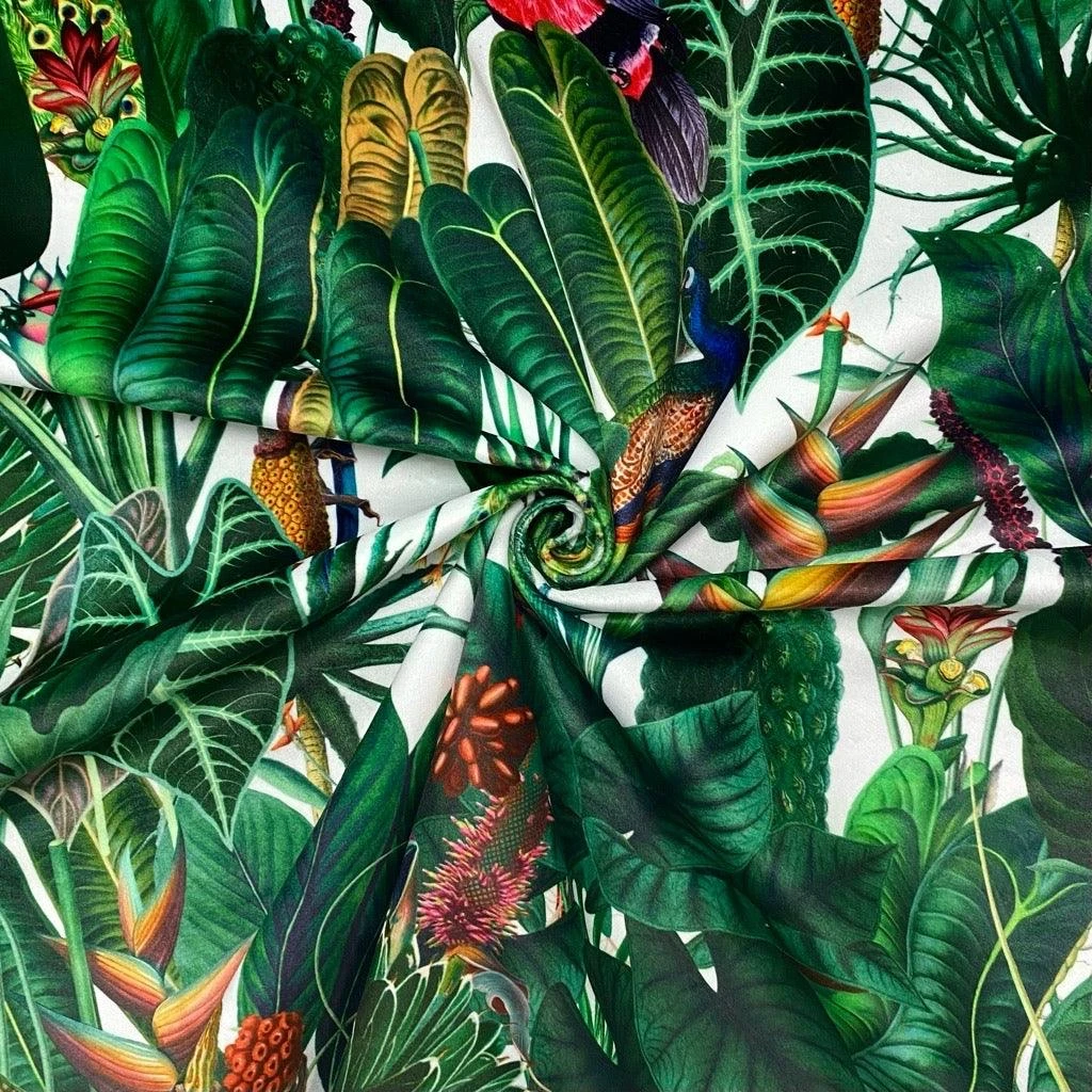Tropical Parrot and Toucan Digital Velvet Fabric for Upholstery and Curtains 7 Tropical Parrot and Toucan Digital Velvet Fabric for Upholstery and Curtains - Image 7