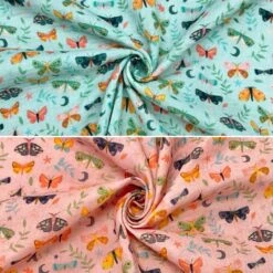 Multicolour Butterfly Print Double Gauze Cotton Muslin Fabric