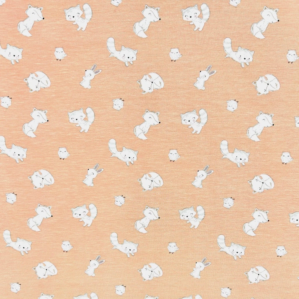 Woodland Animals Bamboo Cotton Jersey Fabric - Soft 4-Way Stretch Knit 3 Woodland Animals Bamboo Cotton Jersey Fabric - Soft 4-Way Stretch Knit - Image 3