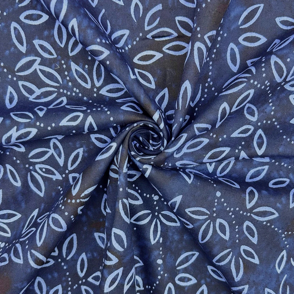 John Louden Bluebell Canopy Cotton Batik Fabric - 100% Cotton Leaf Print 6 John Louden Bluebell Canopy Cotton Batik Fabric - 100% Cotton Leaf Print - Image 6