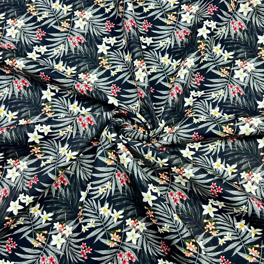 Rose & Hubble Tropical Floral Cotton Poplin Fabric 4 Rose & Hubble Tropical Floral Cotton Poplin Fabric - Image 4