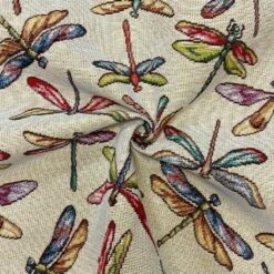 Dragonfly Tapestry Fabric - Heavyweight Woven Material for Curtains and Upholstery