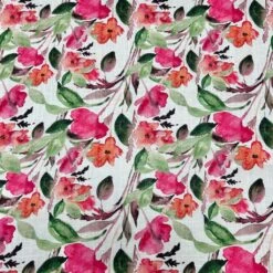 Vibrant Floral Linen Viscose Fabric for Summer Dressmaking