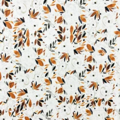 Autumn Leaves Digital Print Cotton Linen Blend Fabric