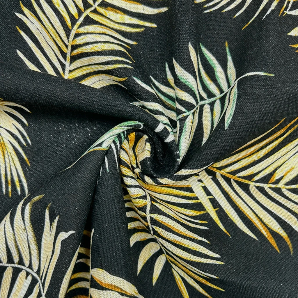Tropical Palm Leaf Viscose Linen Blend Fabric - 170gsm Dressmaking Material 4 Tropical Palm Leaf Viscose Linen Blend Fabric - 170gsm Dressmaking Material - Image 4