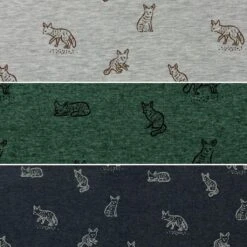 Premium Foxes Melange Cotton Jersey Fabric - Oeko-Tex Certified
