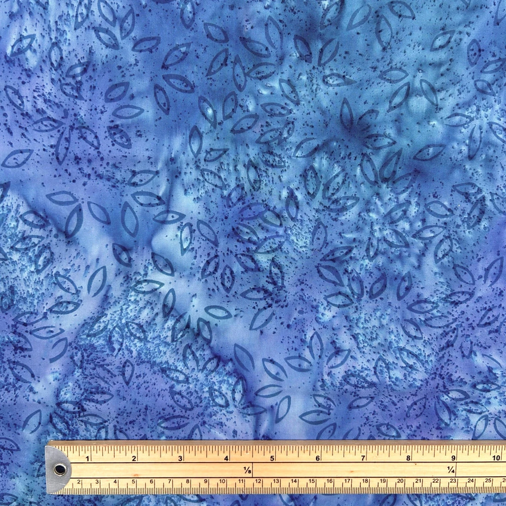 John Louden Bluebell Canopy Cotton Batik Fabric - 100% Cotton Leaf Print 2 John Louden Bluebell Canopy Cotton Batik Fabric - 100% Cotton Leaf Print - Image 2