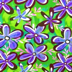 Mint Floral Viscose Jersey Fabric - 4-Way Stretch Soft Knit