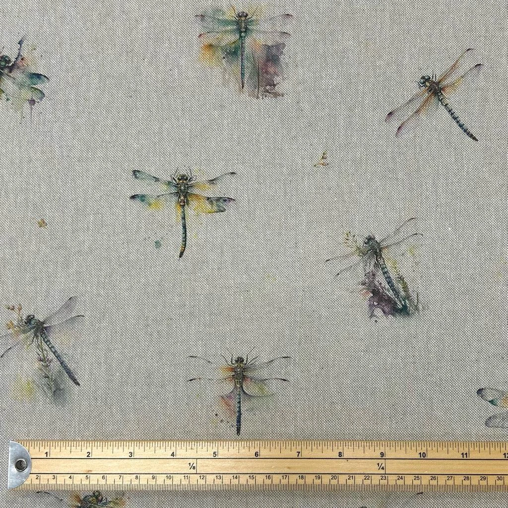 Dragonfly Digital Linen Look Polycotton Fabric for Curtains & Dressmaking 2 Dragonfly Digital Linen Look Polycotton Fabric for Curtains & Dressmaking - Image 2