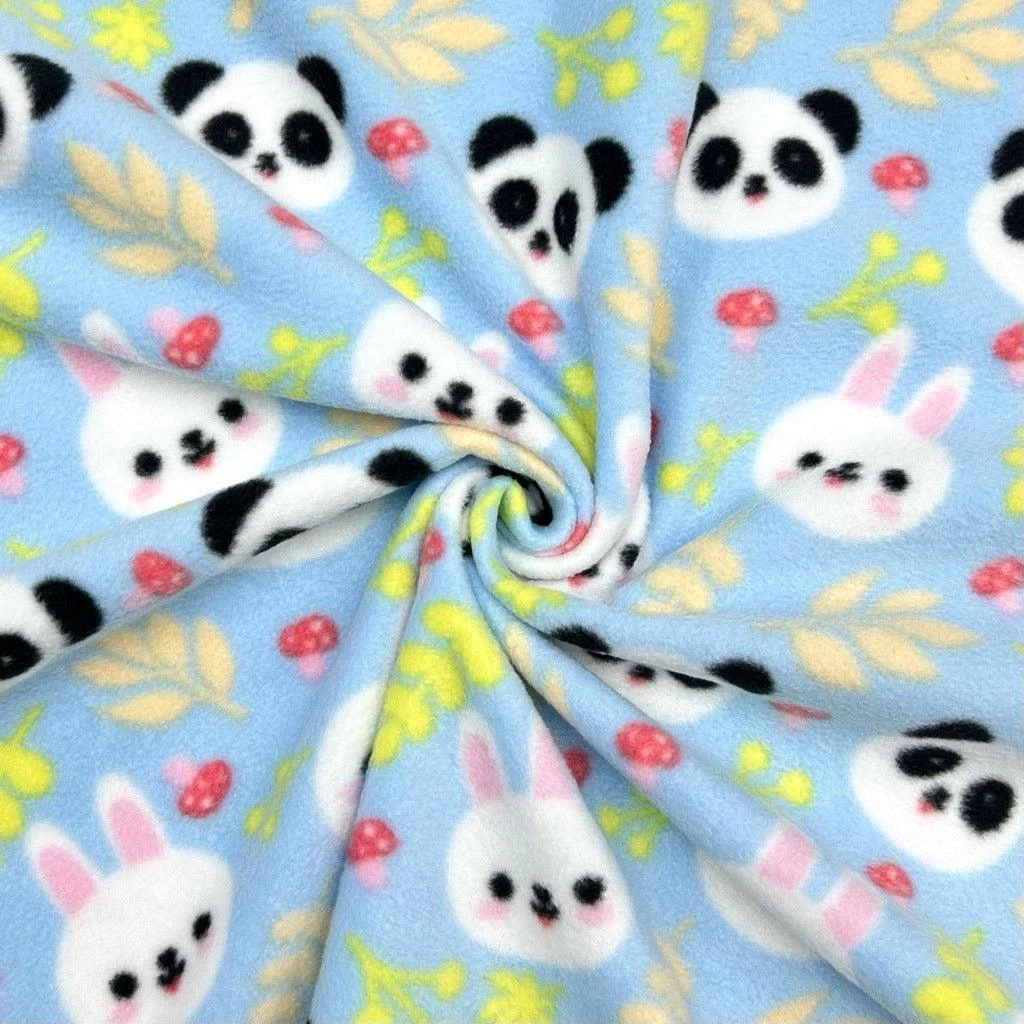 Pandas And Bunnies Anti Pill Polar Fleece Fabric 8 Pandas And Bunnies Anti Pill Polar Fleece Fabric - Image 8