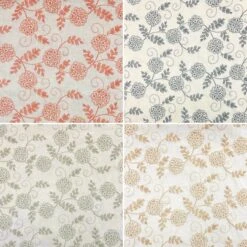 Floral Bliss Embroidered Linen Viscose Fabric for Summer Clothing