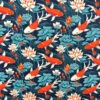 Rose & Hubble Floating Garden Cotton Poplin Fabric - Fish & Floral Print -Pound Fabrics Sale Store 57AA15BC B4D2 4B00 9399 F59464997B40