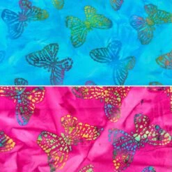 John Louden Multicoloured Butterflies Hand-Printed Cotton Batik Fabric