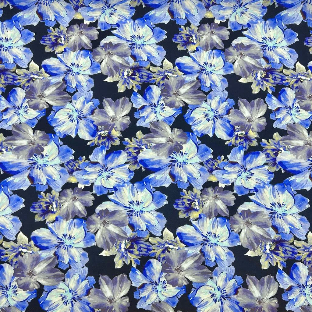Midnight Floral Viscose Challis Fabric - Breathable Floral Rayon for Summer Dressmaking 3 Midnight Floral Viscose Challis Fabric - Breathable Floral Rayon for Summer Dressmaking - Image 3