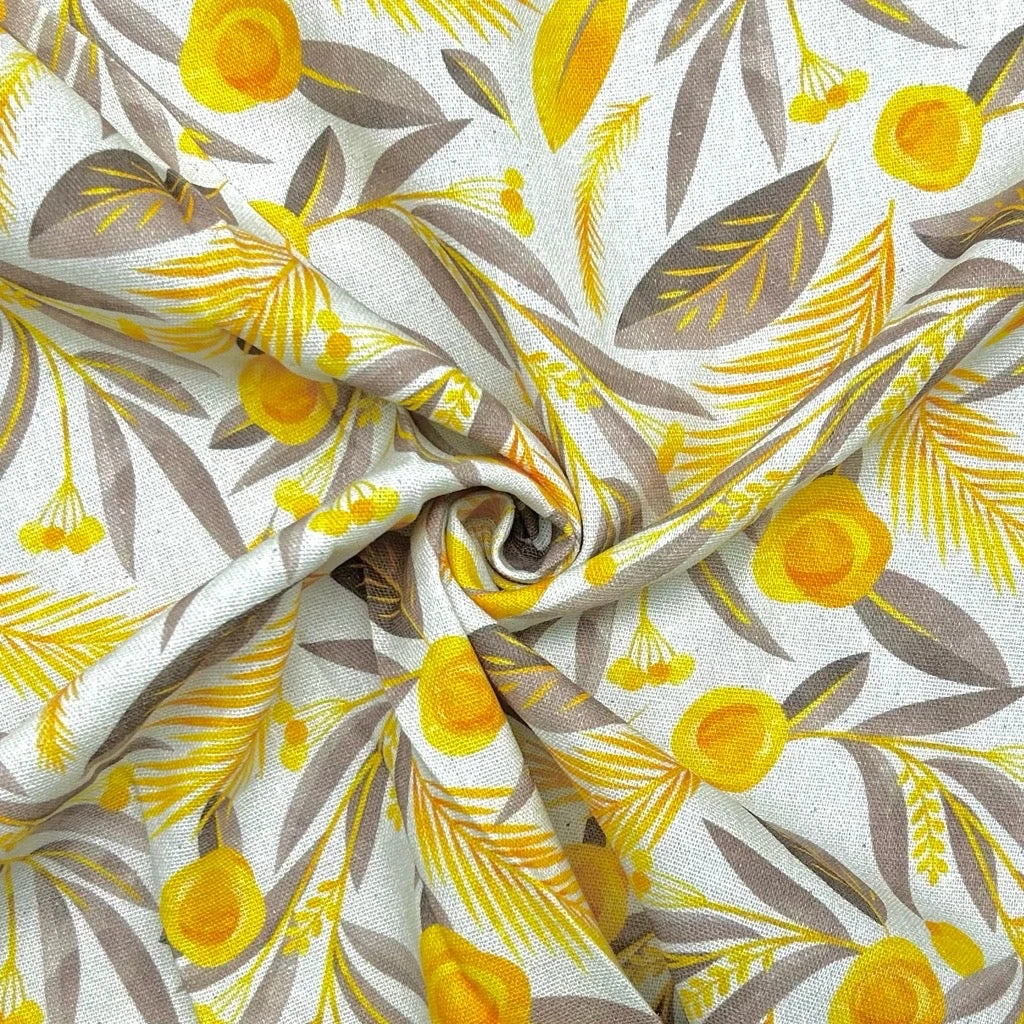 Yellow Meadow Floral Viscose Linen Fabric - Premium Summer Dressmaking Material 3 Yellow Meadow Floral Viscose Linen Fabric - Premium Summer Dressmaking Material - Image 3