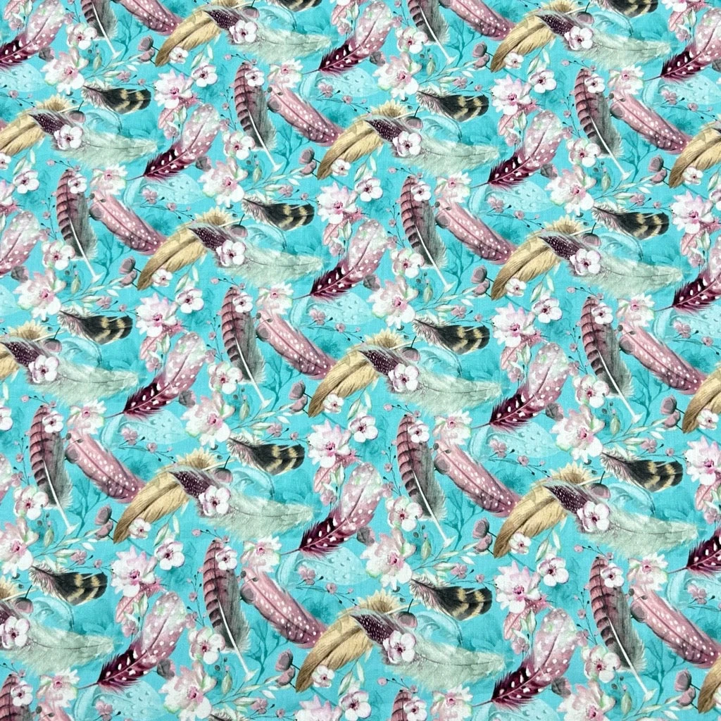 Rose & Hubble Feathers and Flowers Cotton Poplin Fabric - Oeko-Tex Certified 11 Rose & Hubble Feathers and Flowers Cotton Poplin Fabric - Oeko-Tex Certified - Image 11
