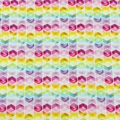 Little Johnny Rainbow Geometric Designs Linen Mix Fabric