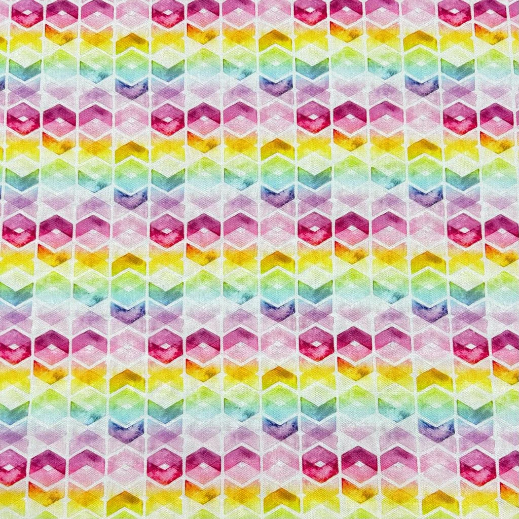 Little Johnny Rainbow Geometric Designs Linen Mix Fabric 1 Little Johnny Rainbow Geometric Designs Linen Mix Fabric