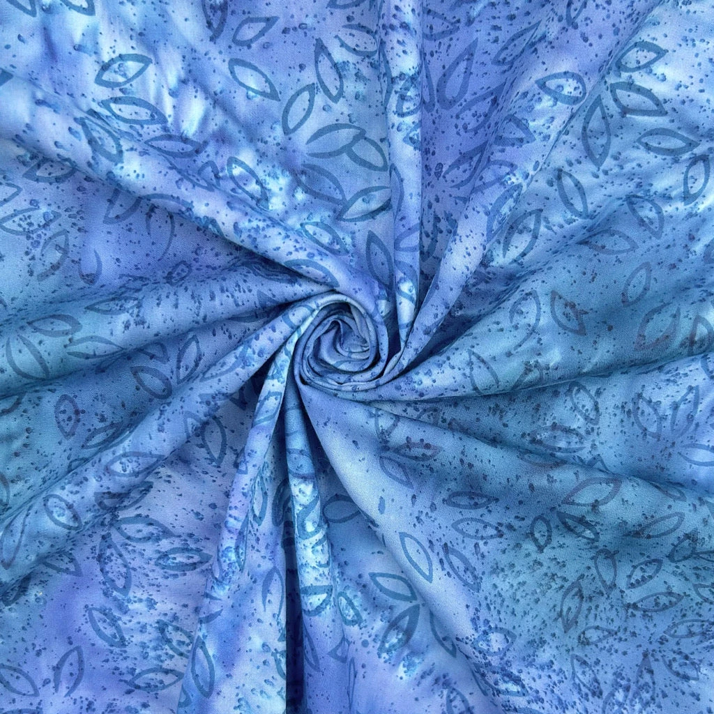 John Louden Bluebell Canopy Cotton Batik Fabric - 100% Cotton Leaf Print 4 John Louden Bluebell Canopy Cotton Batik Fabric - 100% Cotton Leaf Print - Image 4