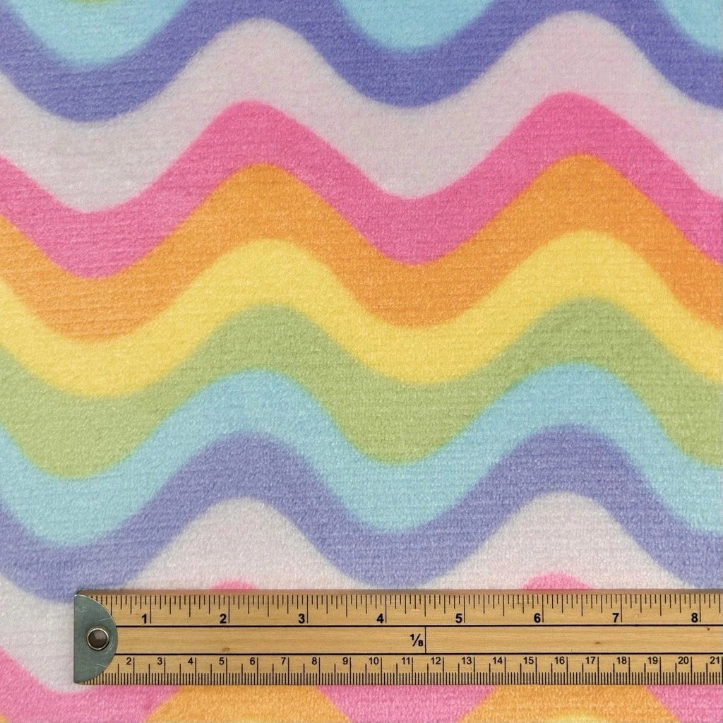 Rainbow Waves Ultra Soft Cuddle Fleece Fabric for Blankets and Apparel 2 Rainbow Waves Ultra Soft Cuddle Fleece Fabric for Blankets and Apparel - Image 2
