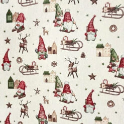 Christmas Joy Lightweight Tapestry Fabric with Sparkling Gold Lurex