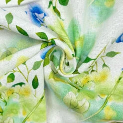 Blue Flower Garden Viscose Linen Fabric for Breathable Summer Apparel 5 Blue Flower Garden Viscose Linen Fabric for Breathable Summer Apparel -Pound Fabrics Sale Store 62D6A808 9511 410B 874B 570CD40E62B6